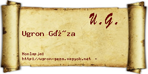 Ugron Géza névjegykártya