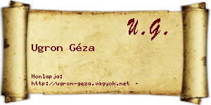 Ugron Géza névjegykártya