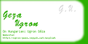 geza ugron business card
