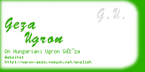 geza ugron business card